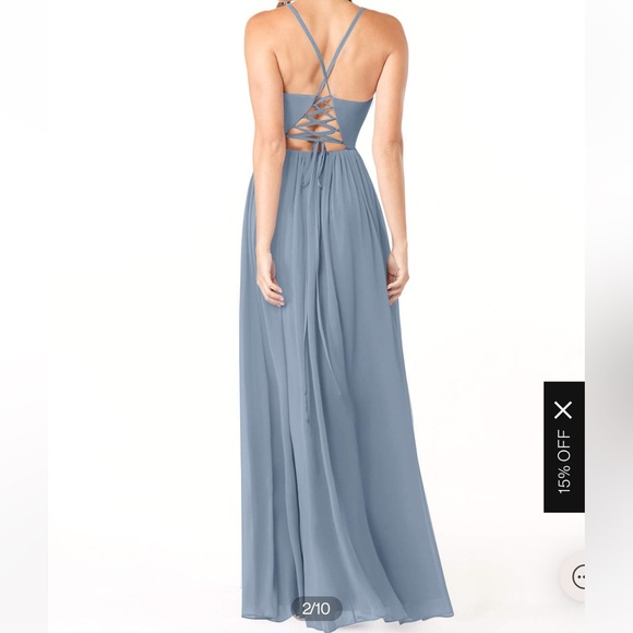 Azazie Aaida Dusty Blue Bridesmaid Dress - Picture 4 of 17